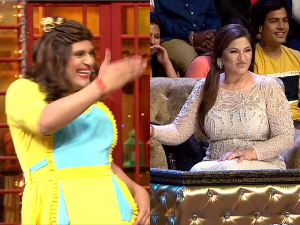 The Kapil Sharma Show Highlights: Krushna aka Sapna jokes that Archana snatched Sidhu's chair through 'politics' - Times of India The Kapil Sharma Show Highlights: Krushna aka Sapna jokes that Archana snatched Sidhu's chair through 'politics' - Times of India