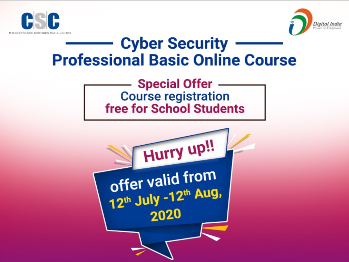 csc csc offers free online course in cybersecurity for students times of india csc csc offers free online course in