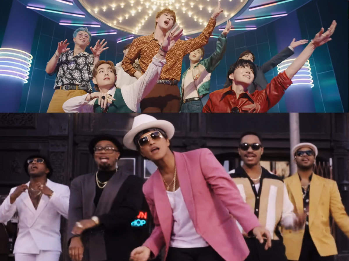 Dynamite' giving 'Uptown Funk' vibes: BTS new track reminds Twitterati of Bruno  Mars' 2014 hit song | K-pop Movie News - Times of India