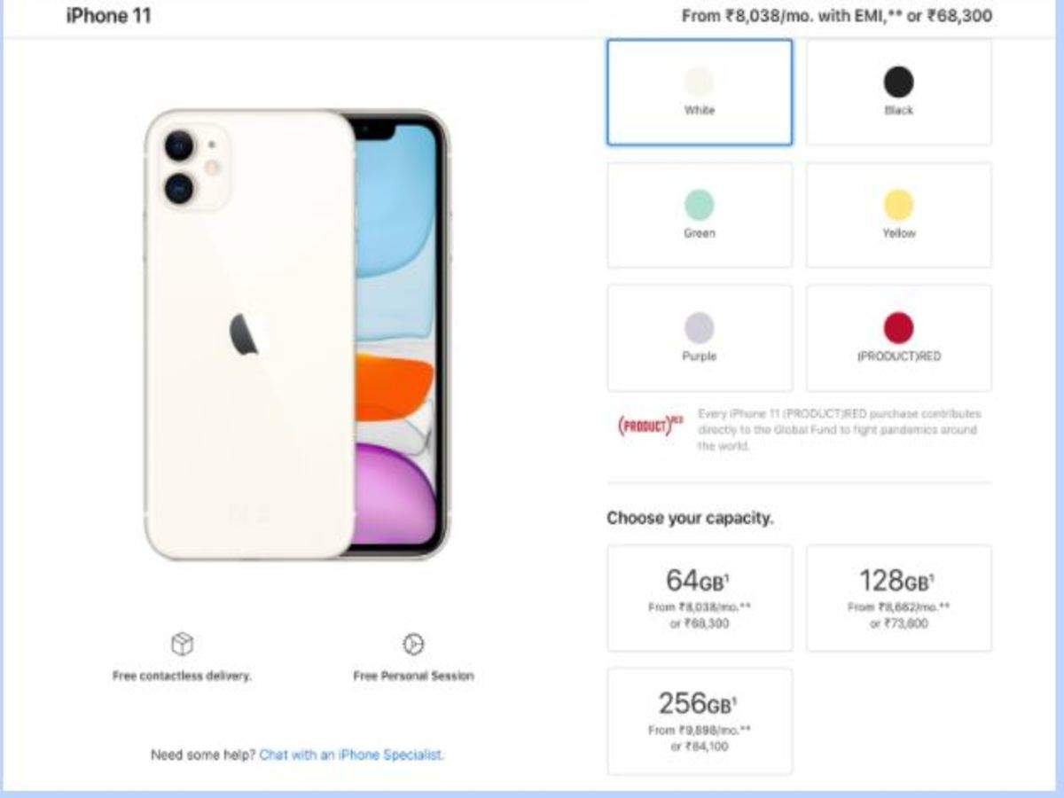 Iphone 11 Price Cut Iphone 11 Gets Cheaper By Minimum Rs 13 400 Times Of India