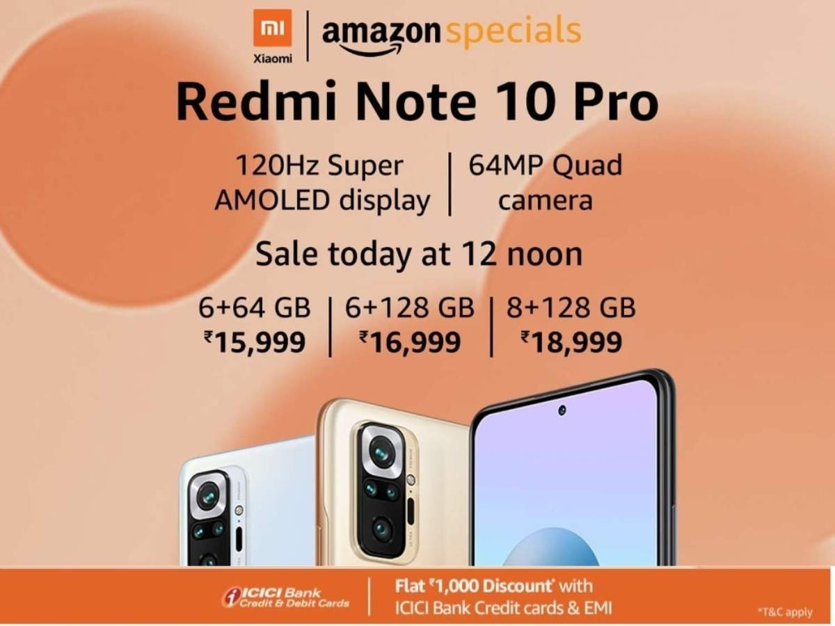 Redmi Note 10 Pro  Sale: Redmi Note 10 Pro To Go On Sale Today via  ; Price, Specifications And Other Details Here