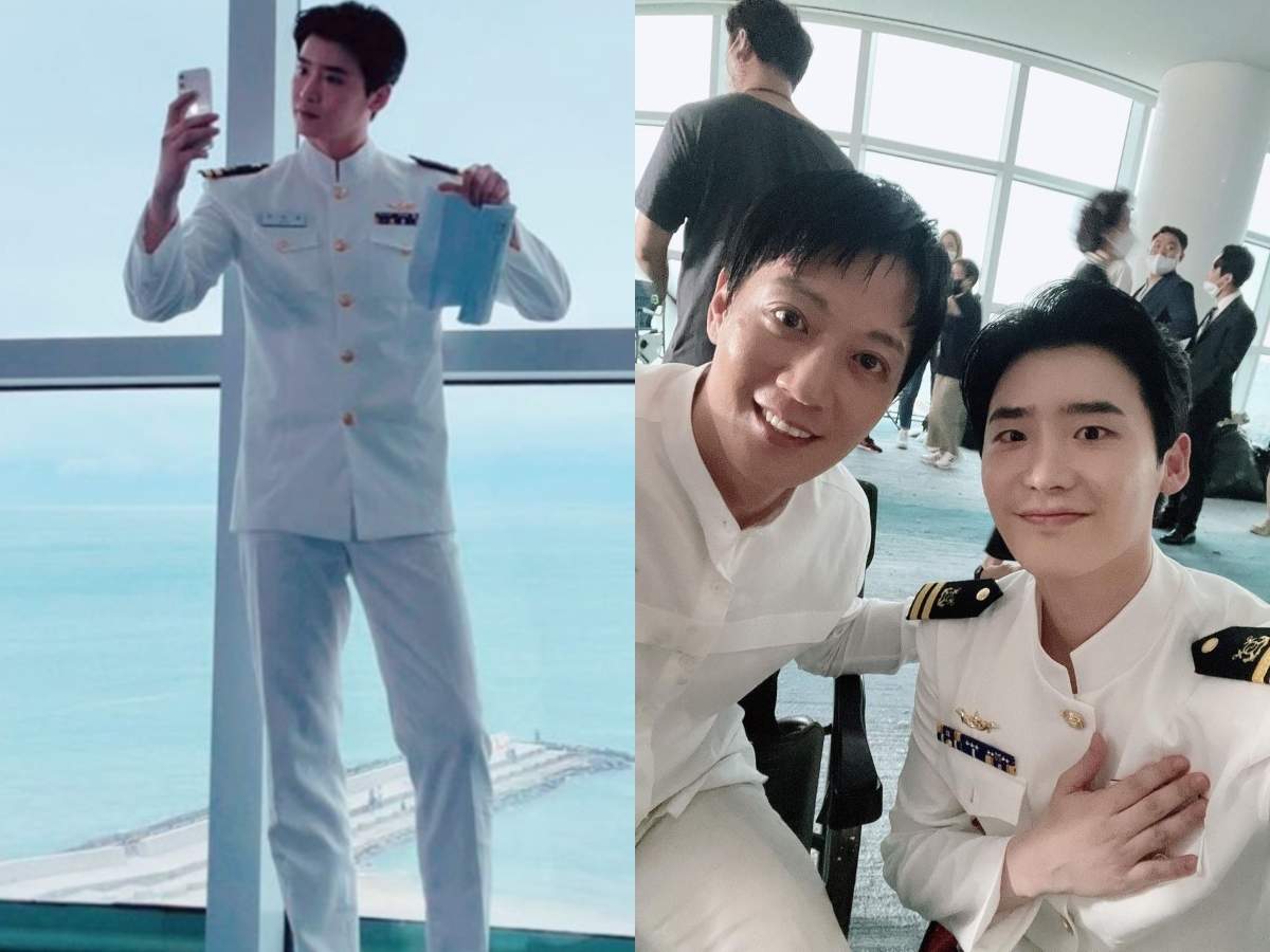 Lee Jong Suk shares his naval look from the film sets of 'Decibel' with  co-star Kim Rae Won - Times of India