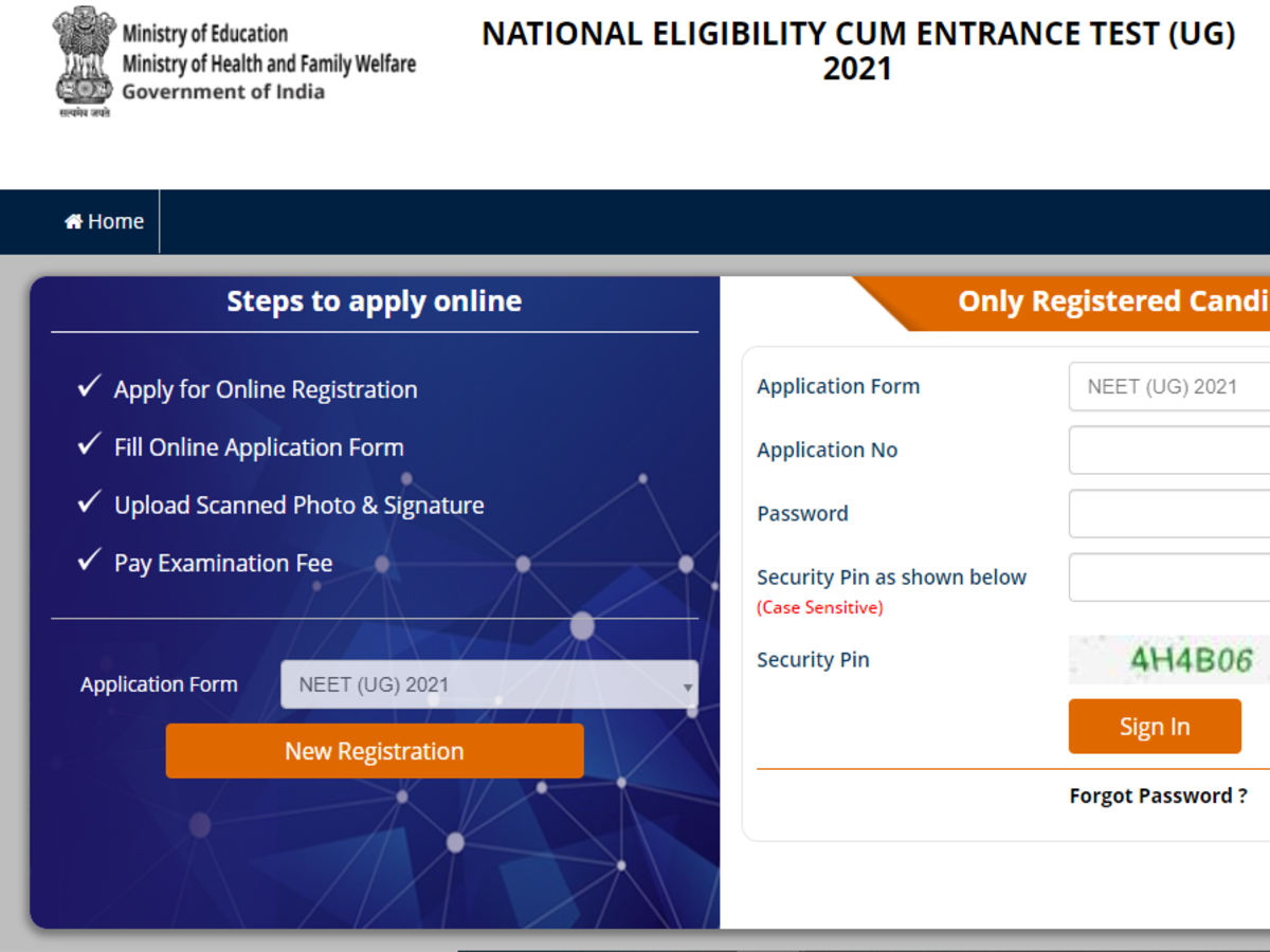 Neet 21 Application Form Neet Ug 21 Registration Begins Find Direct Link Fee How To Apply Here Times Of India