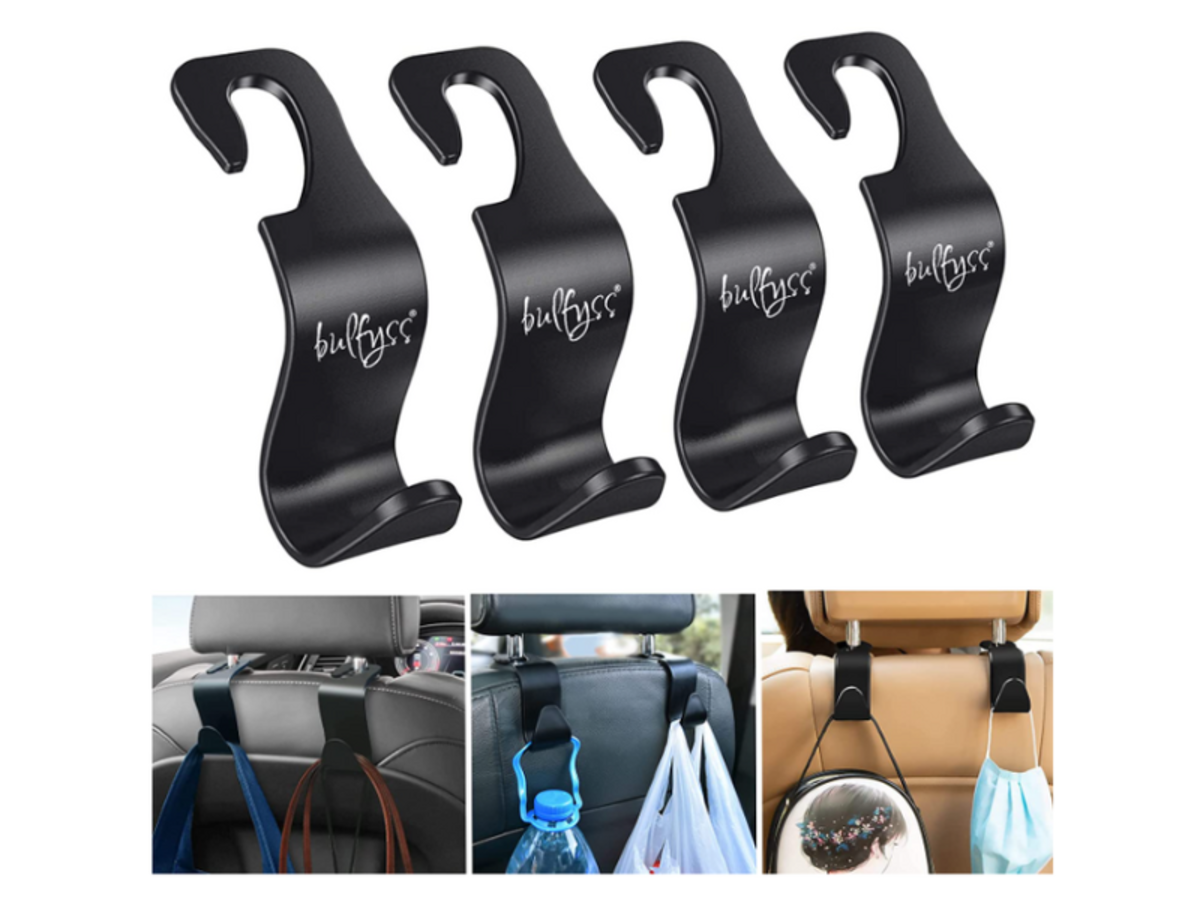 2pcs Car Seat Back Hooks, Double Head Hooks, Car Interior Hidden Small  Hooks For Hanging Food Bag, Tote Bag, Umbrella And Sundries