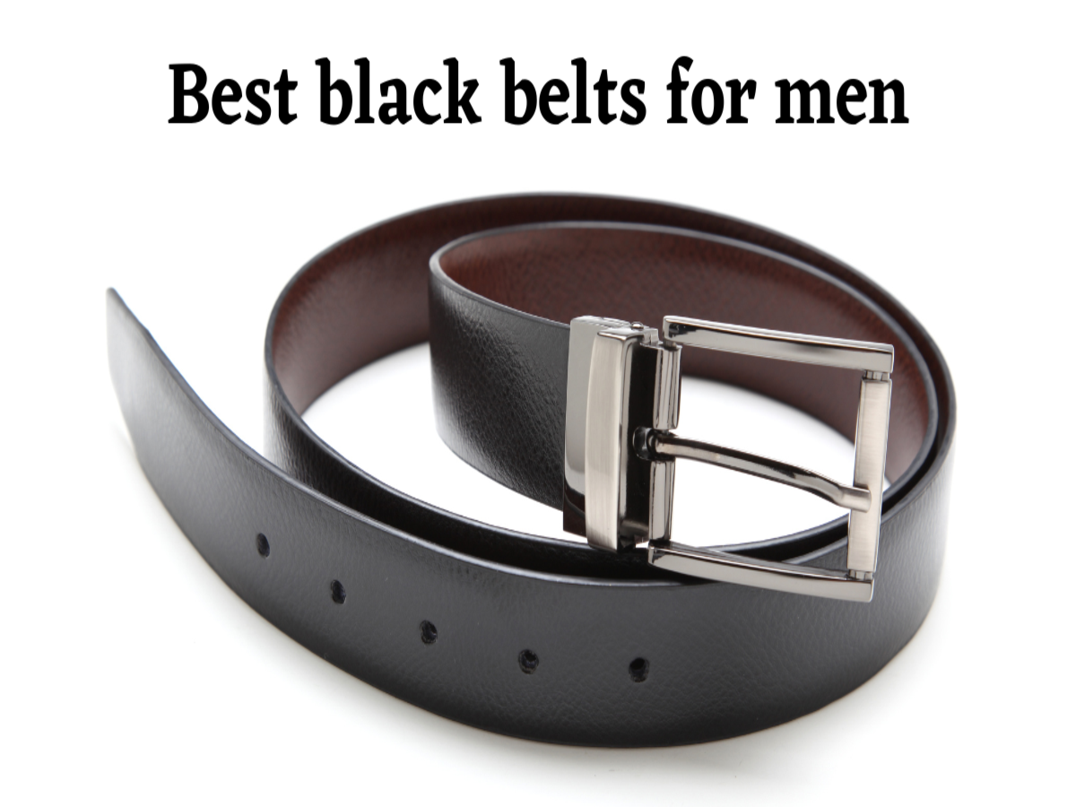 Leather World Auto Lock Buckle Vegan Leather Formal Black Belt For