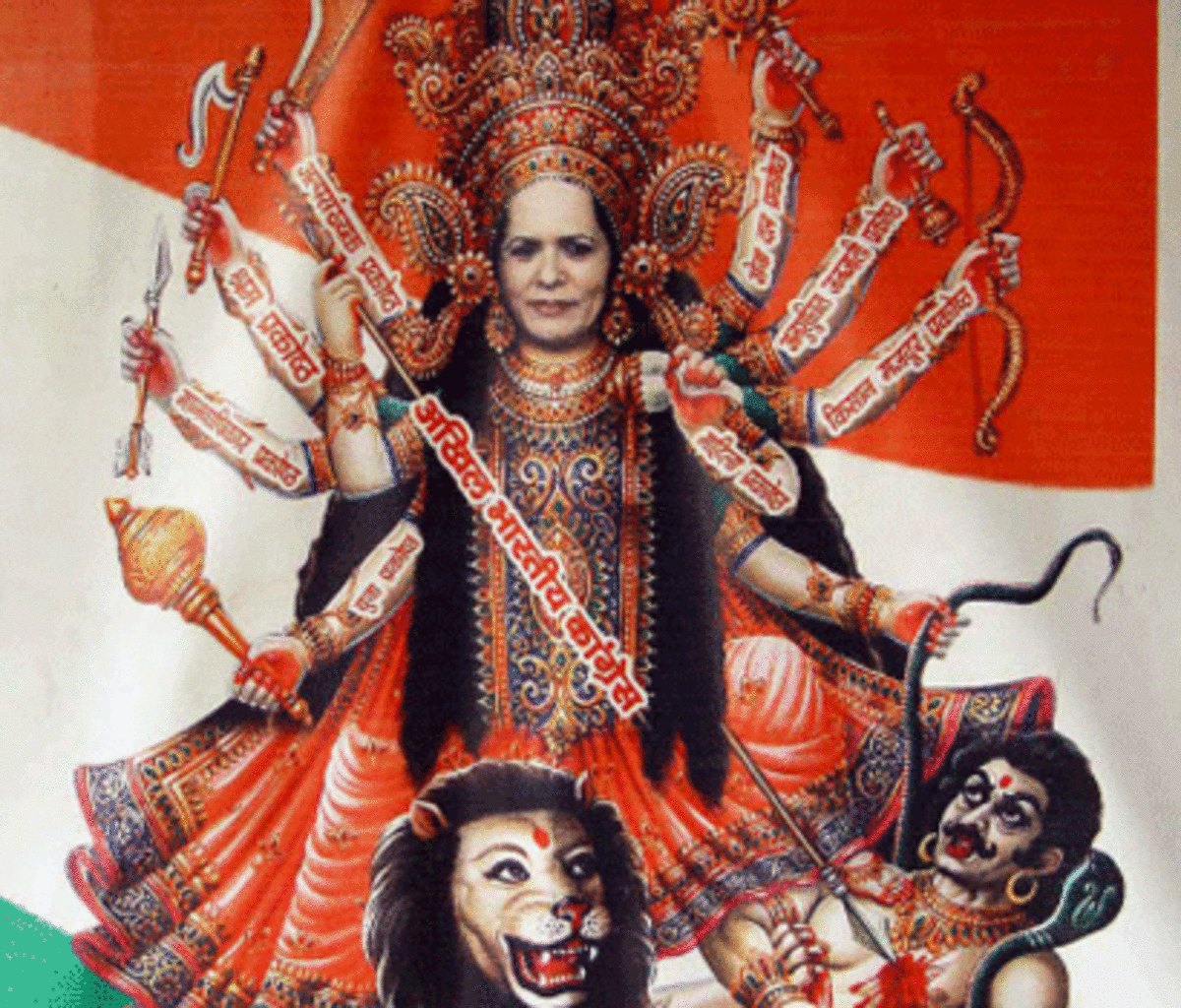 Painting portraying Sonia as goddess Durga creates flutter | India ...