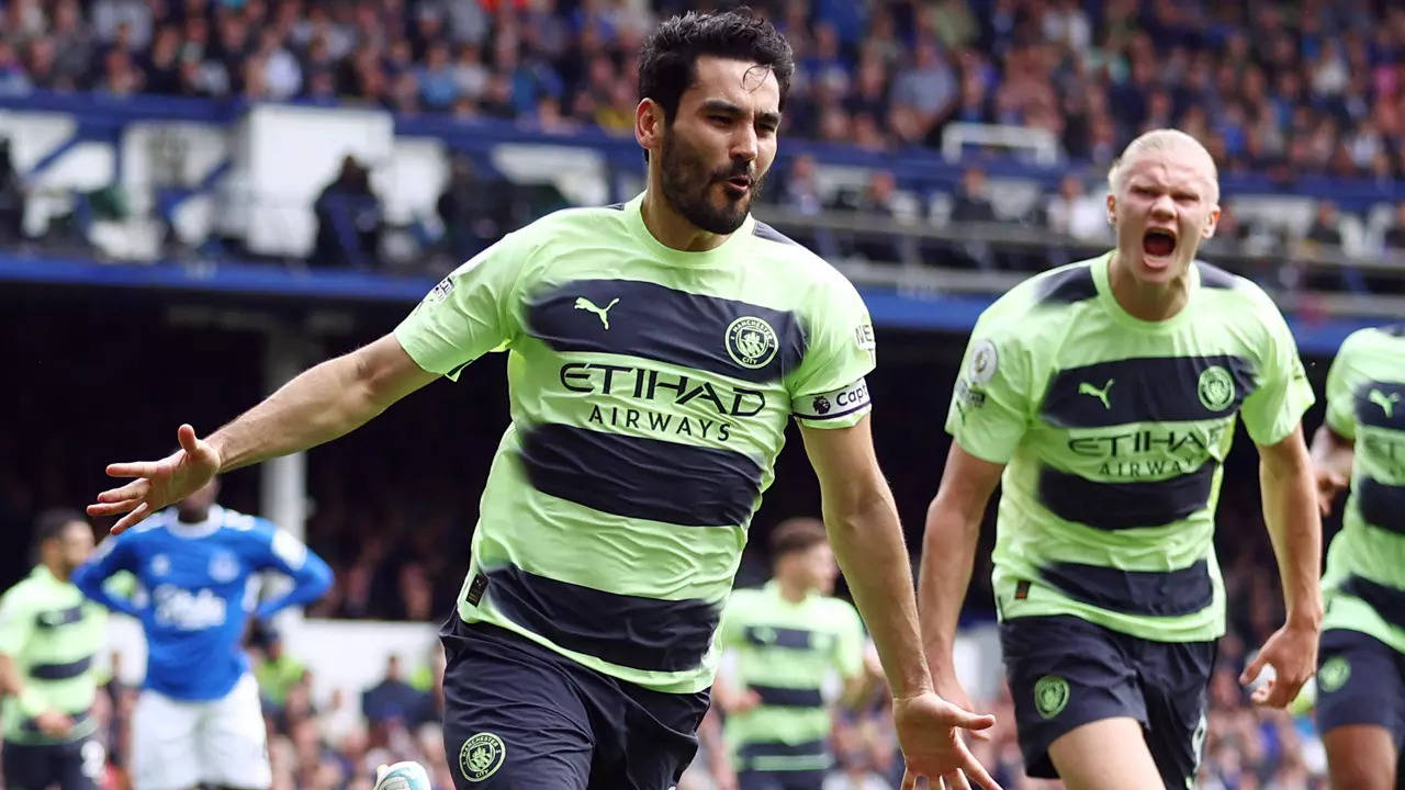 Gundogan and Haaland score as Man City beats Everton 3-0 in