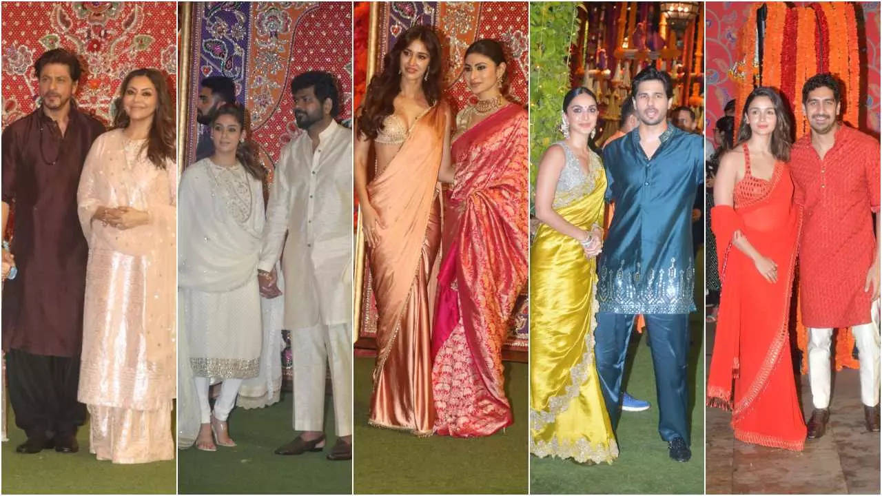 SRK-Gauri, Nayanthara-Vignesh, Sid-Kiara, Alia Bhatt make grand entry at Ambani's Ganesh Chaturthi celebration | Hindi Movie News - Times of India