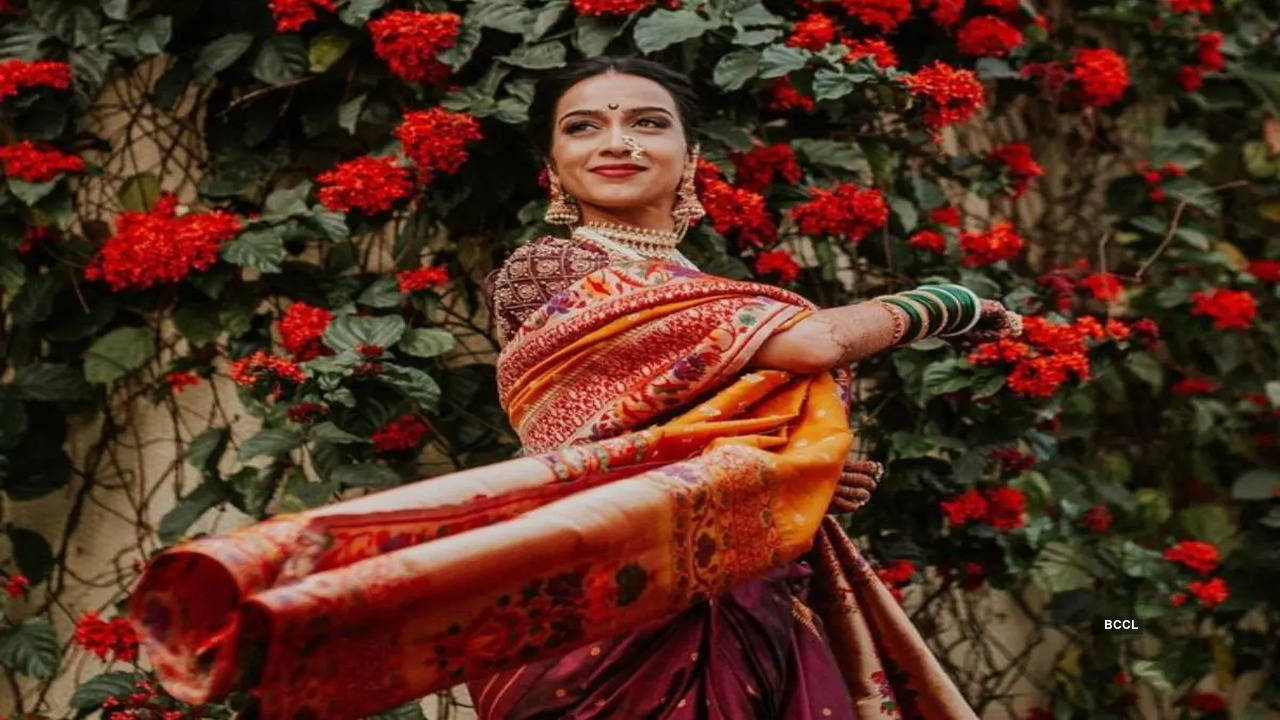 Lovely Nauvari Sarees On Maharashtrian Brides That We Loved! | WedMeGood
