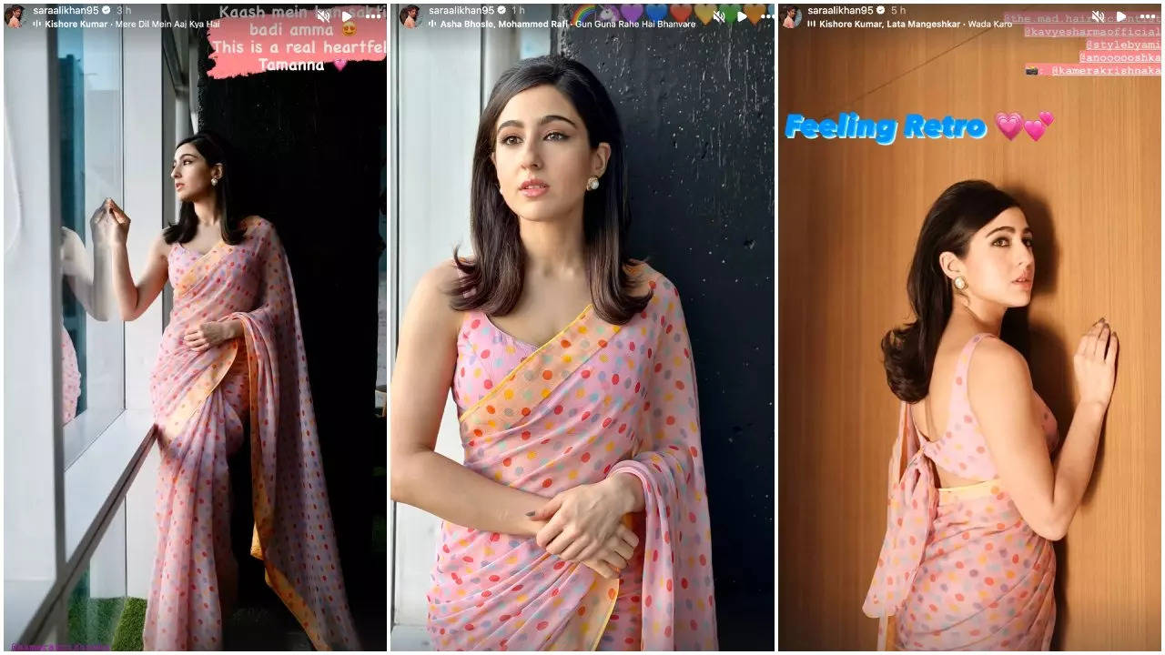 Sara Ali Khan's pics in saree from sets of her upcoming film are all about  desi vibes. See post - India Today