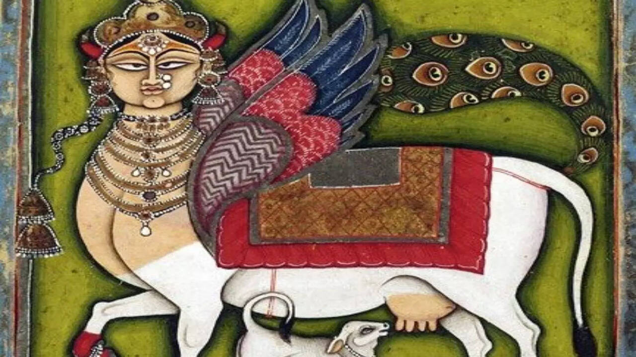 Indian Cow With God