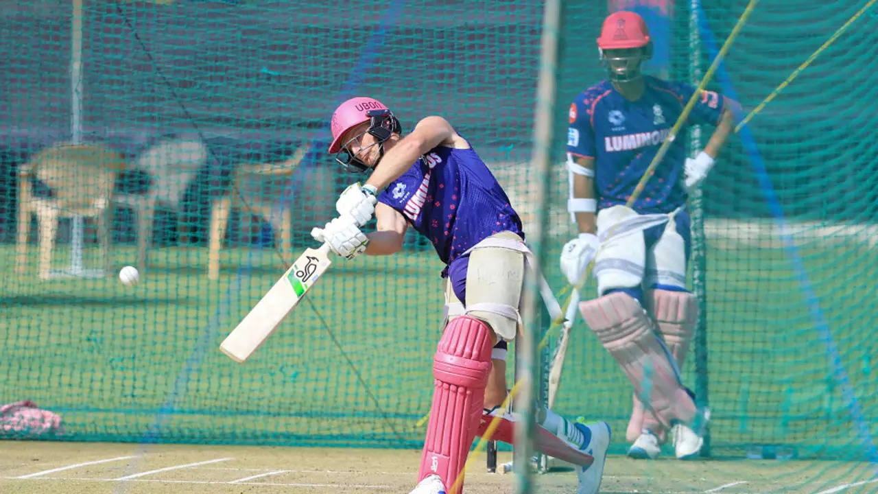 Jos Buttler Emulates Dhoni's Helicopter Shot in Pre-Match Net Session