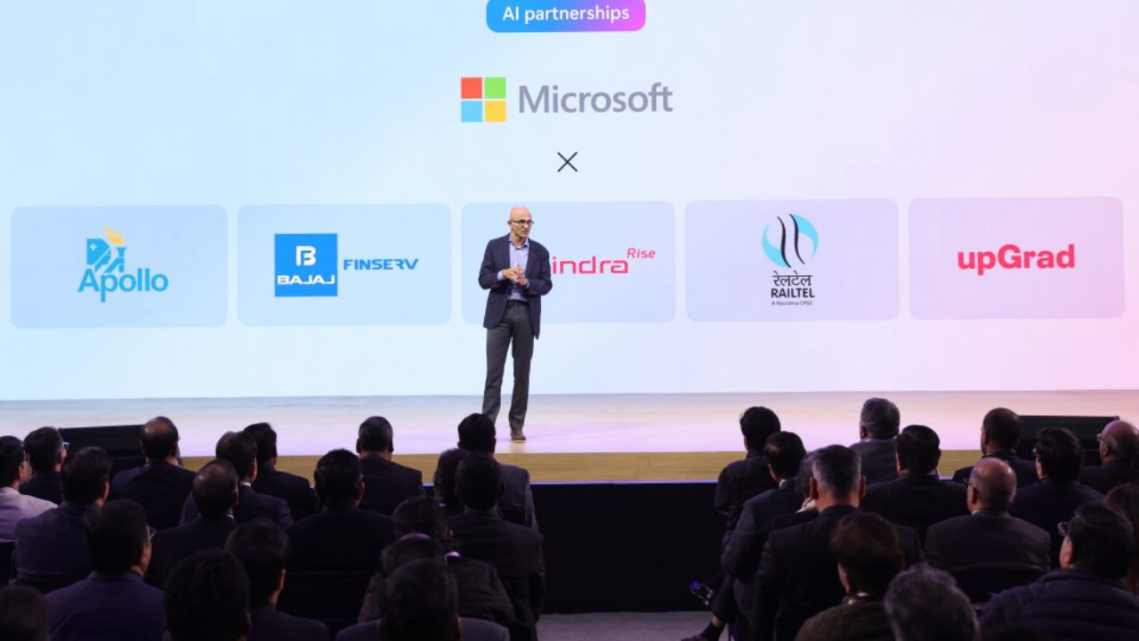 Microsoft CEO Satya Nadella announces data center and AI partnership with Indian companies