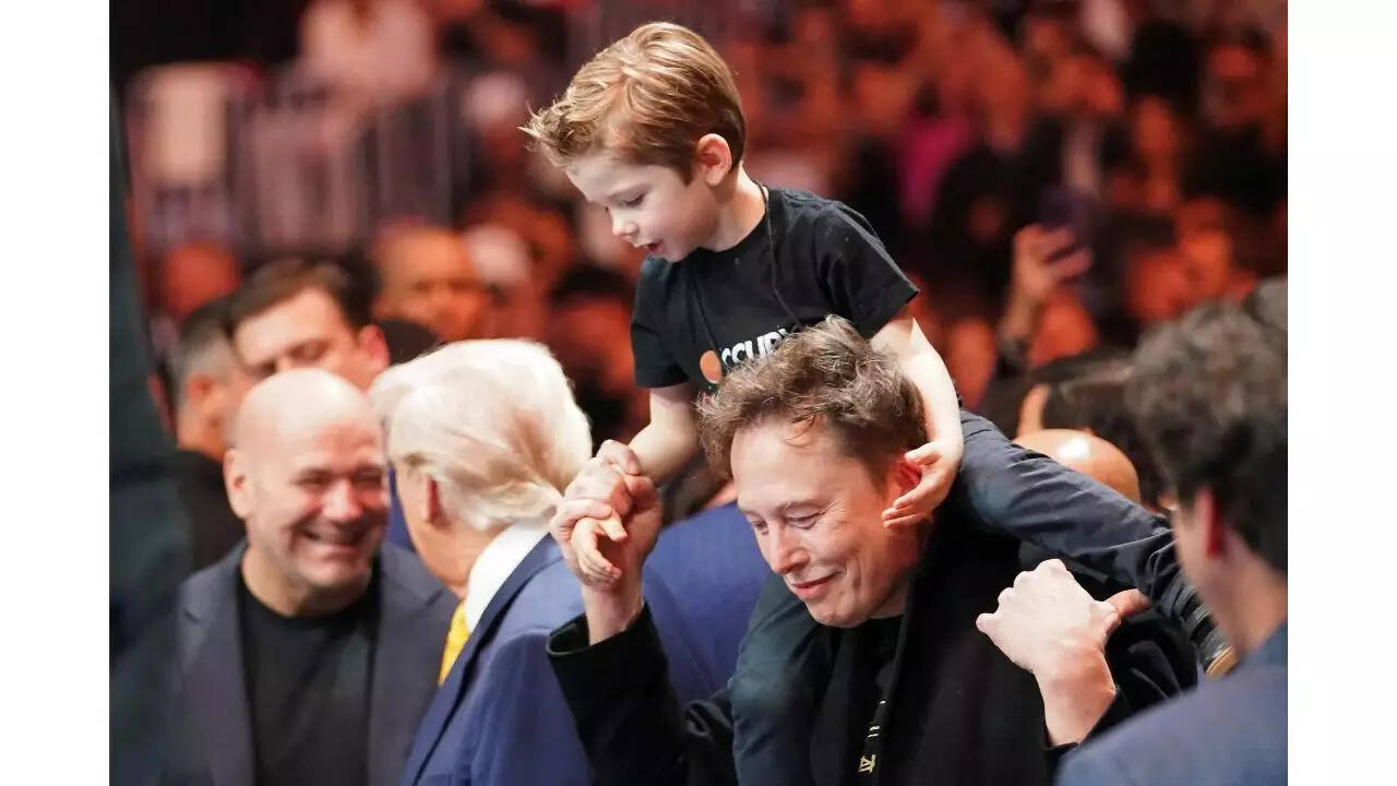 Elon Musk attends UFC fight in Miami, reshares this photo with Trump and son X - The Times of India