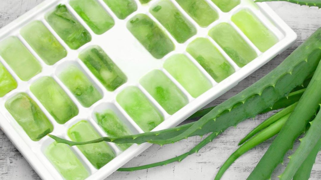 How to make aloe vera ice cubes for instant glowing skin