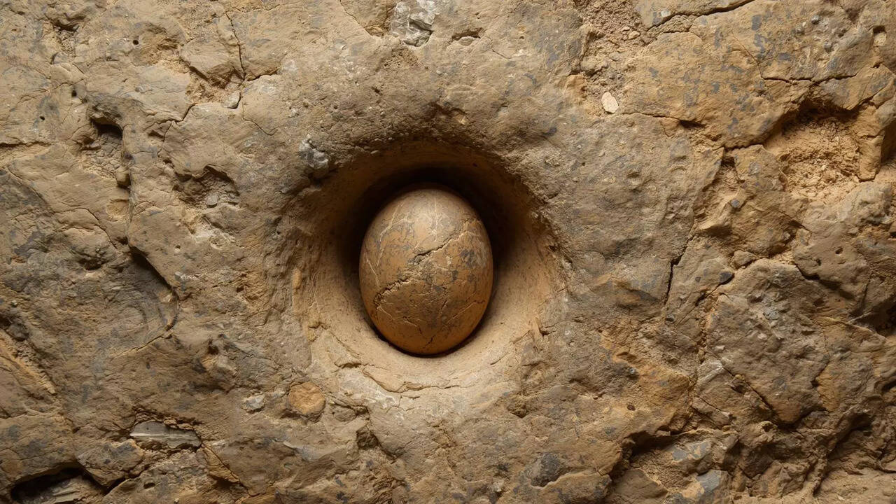 This fossil from India shows a dinosaur egg inside an egg, something never seen before