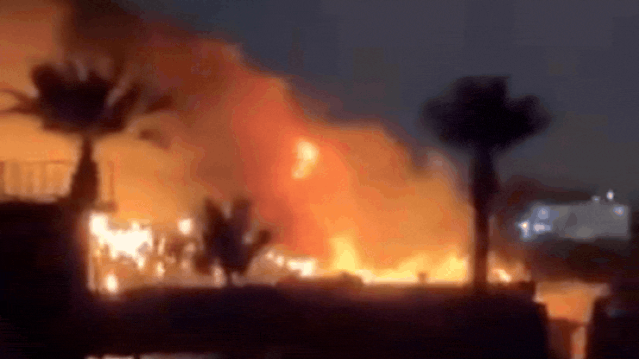 Watch: US diplomatic facility near Baghdad airport in flames after attack -  The Times of India