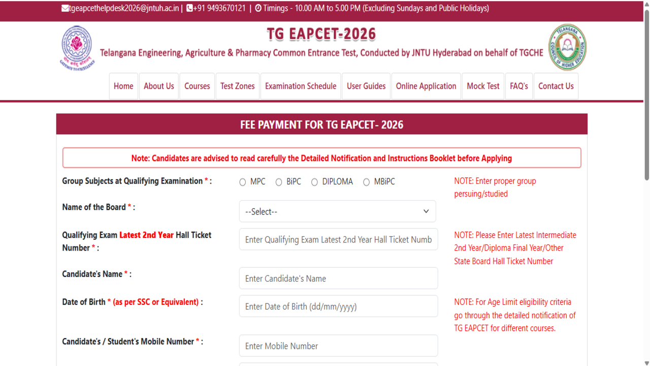 TS EAMCET 2026 registration ends tomorrow at eapcet.tgche.ac.in: Check direct link to apply and key dates here