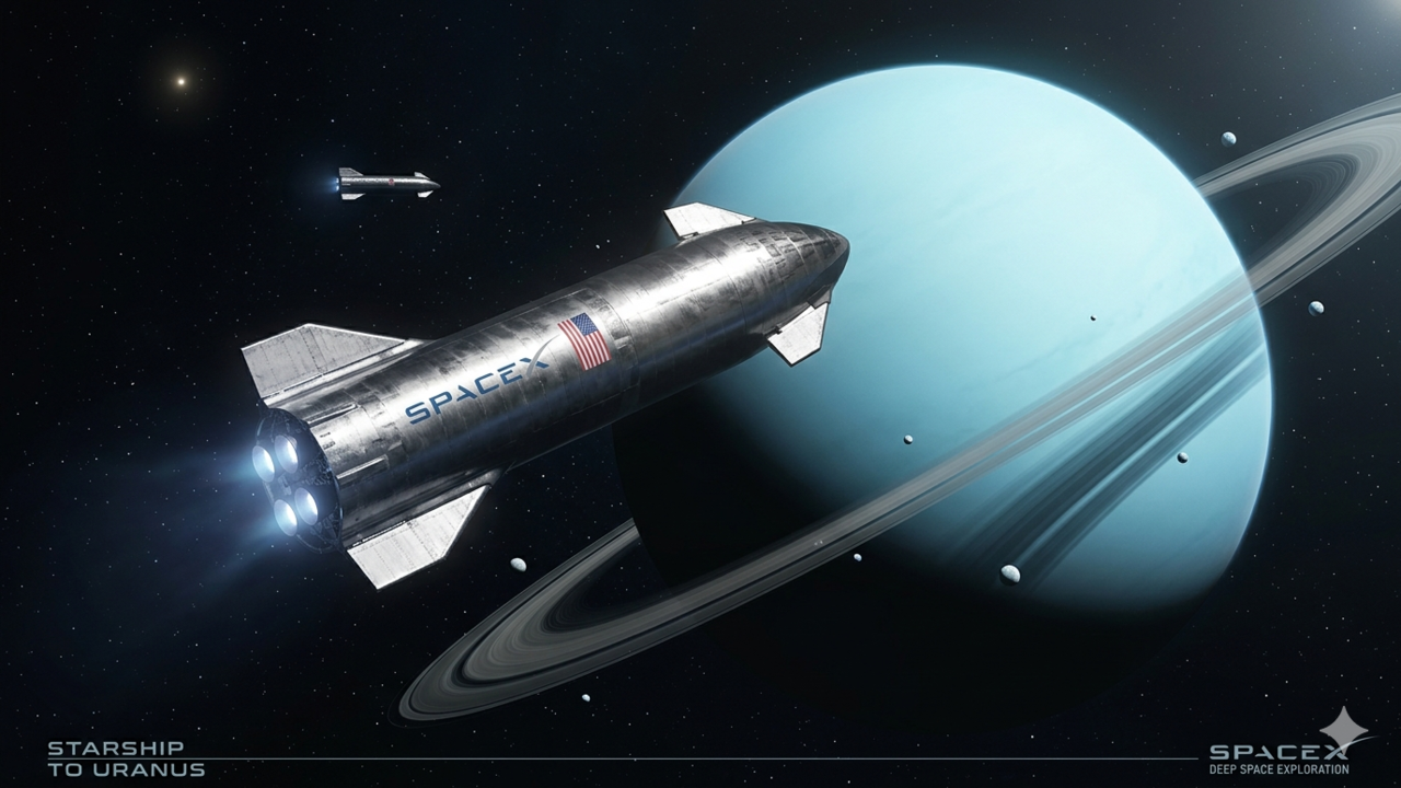 Johnny′s Starship Countdown 2003-2004 SpaceX's Starship could cut travel time to Uranus in half | - The