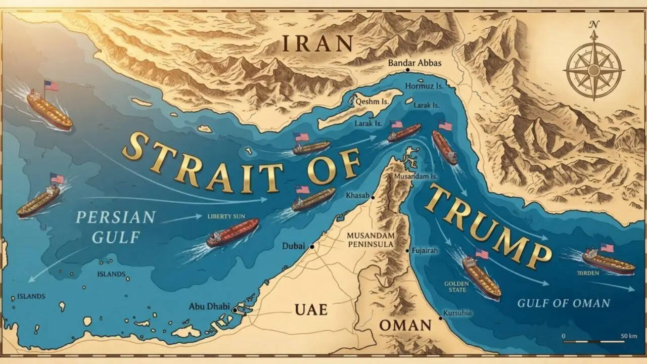 'Strait of Trump': US President shares new map naming Hormuz after himself
