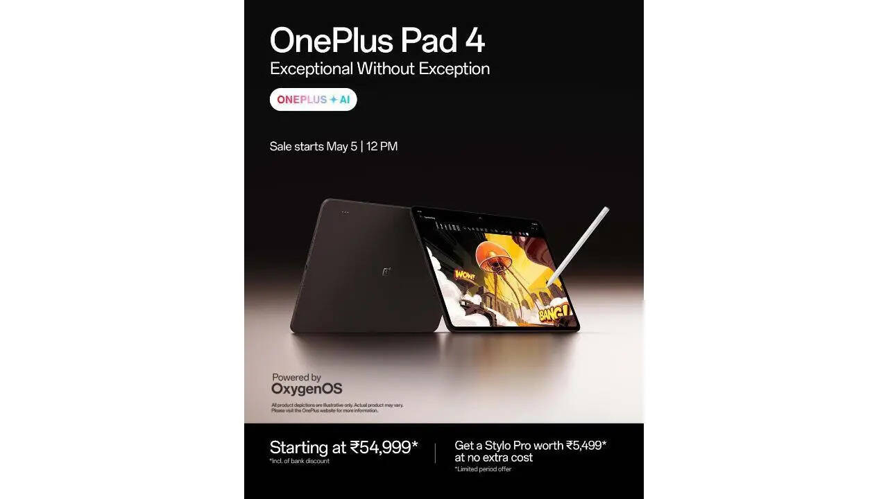OnePlus Pad 4 with 13,380mAh battery, Snapdragon Elite Gen 5