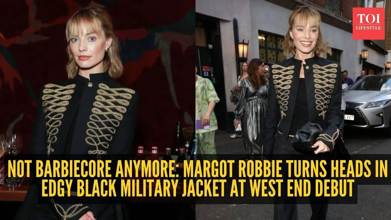 Margot Robbie produces '1536' in London, wearing Alexander McQueen