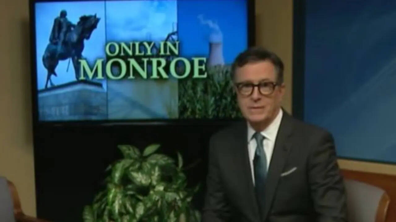 Stephen Colbert returns to TV hosting with ‘Only in Monroe’