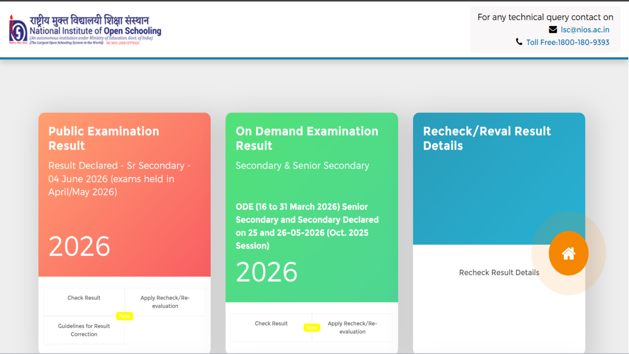 NIOS Class 12th result 2026 released at results.nios.ac.in: Direct link to download scorecards here