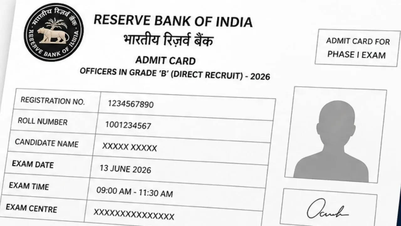 RBI Grade B Admit Card 2026 Out for Phase 1 Exam: Here's how to download