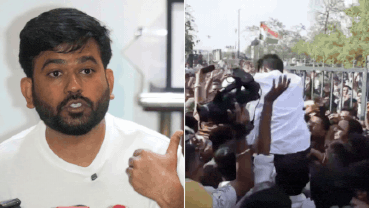 CJP founder Abhijeet Dipke slapped multiple times at Jaipur protest - Video  | India News - The Times of India