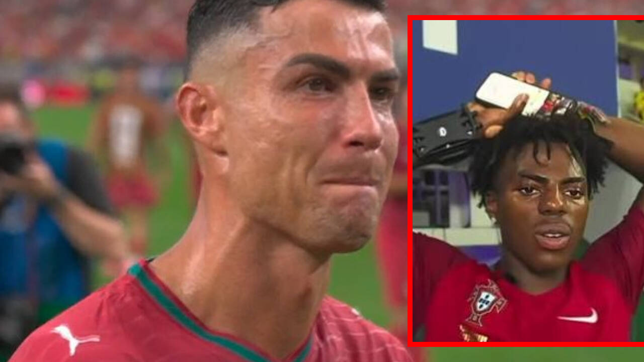 IShowSpeed reacts after Portugal loses to Spain at the World Cup