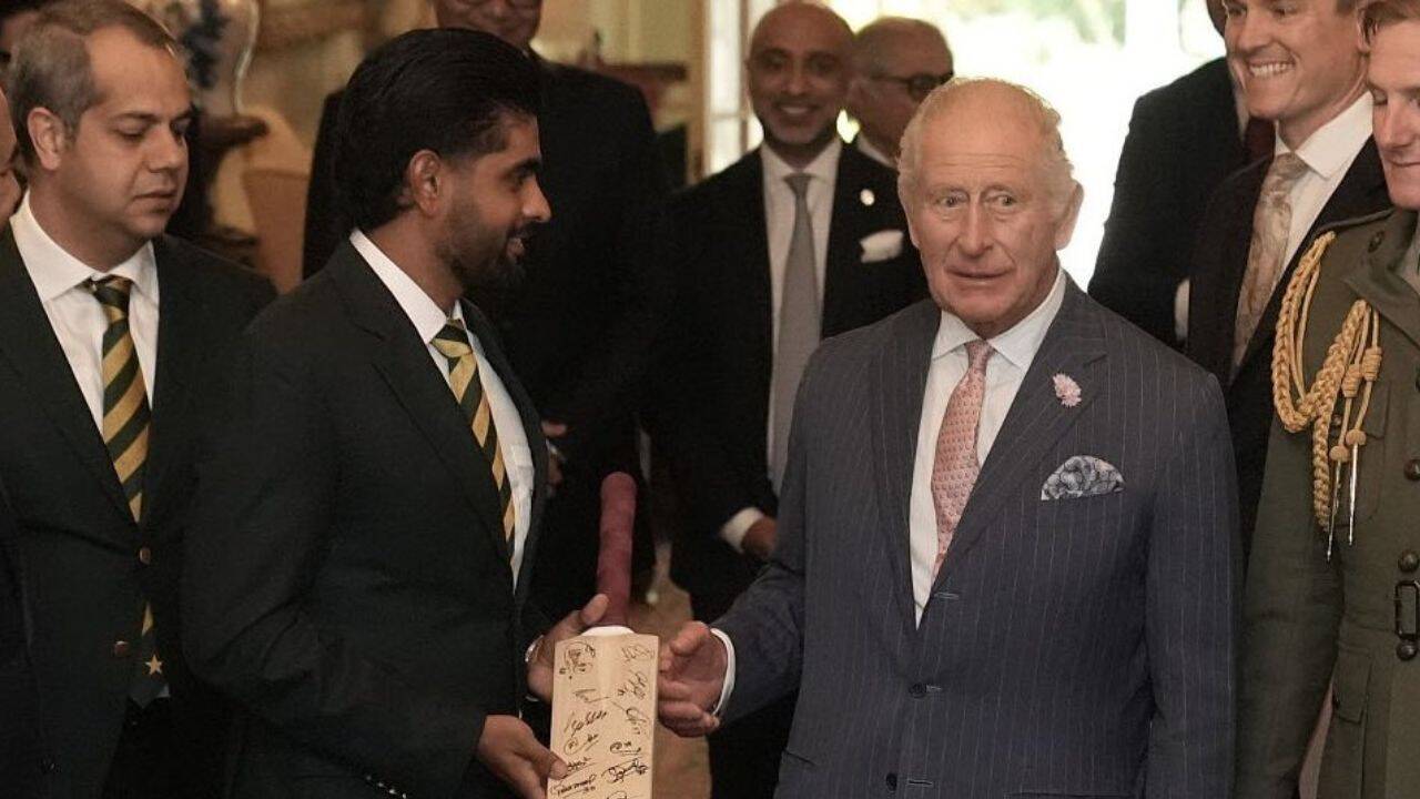 Babar Azam presents signed Pakistan team bat to King Charles III amid England tour turmoil