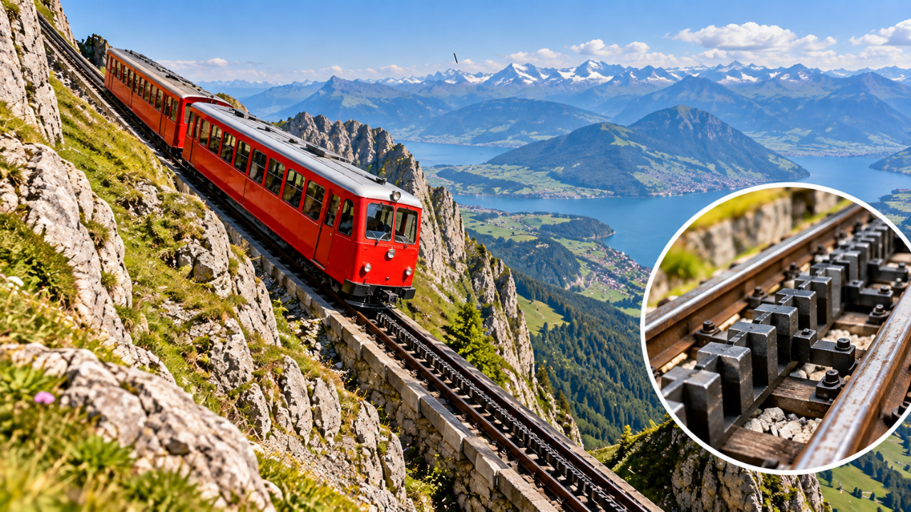 In 1889, Switzerland opened the Pilatusbahn after Eduard Locher