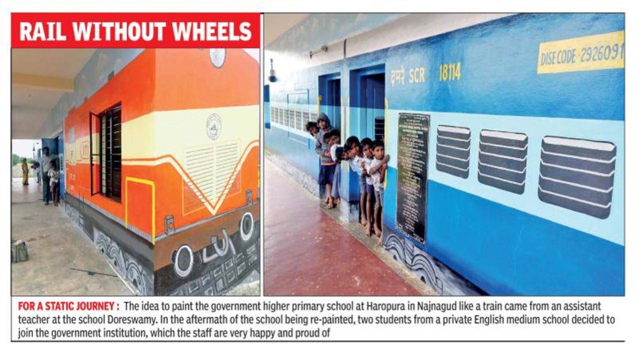Teachers pitch money to re-paint school to resemble a train ...