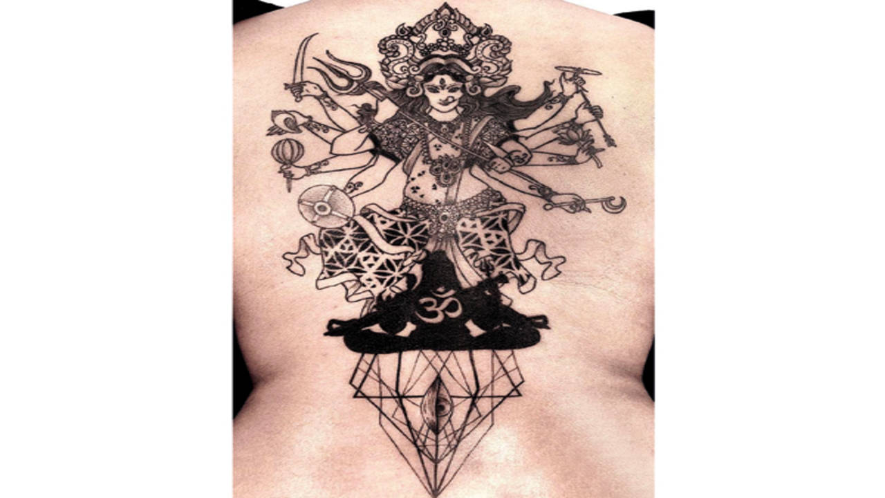 How To Draw Maa Durga Tattoo-how to draw trishul tattoo-maa durga trishul  tattoo Navratri special - YouTube
