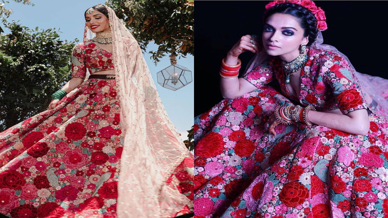 This bride's red lehenga will remind you of Deepika Padukone's wedding  outfit! - Times of India