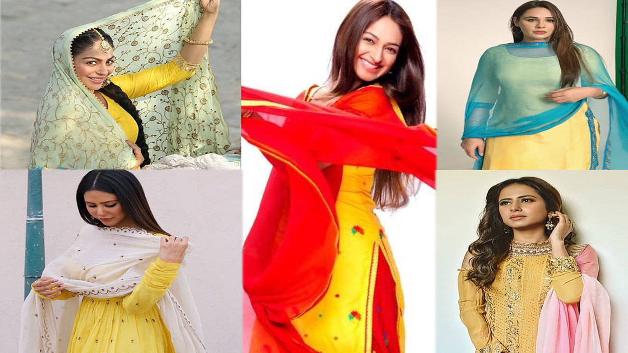 Buy Jambudi Creation Yellow and Green Punjabi Patiala Embroidered Salwar Suit  Dress Material at Amazon.in