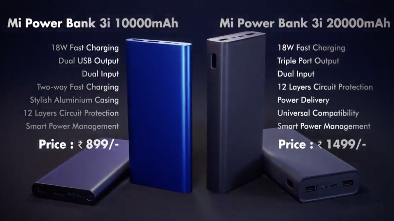10000mAh Mi Power Bank 3i Black]Product Info - Mi India