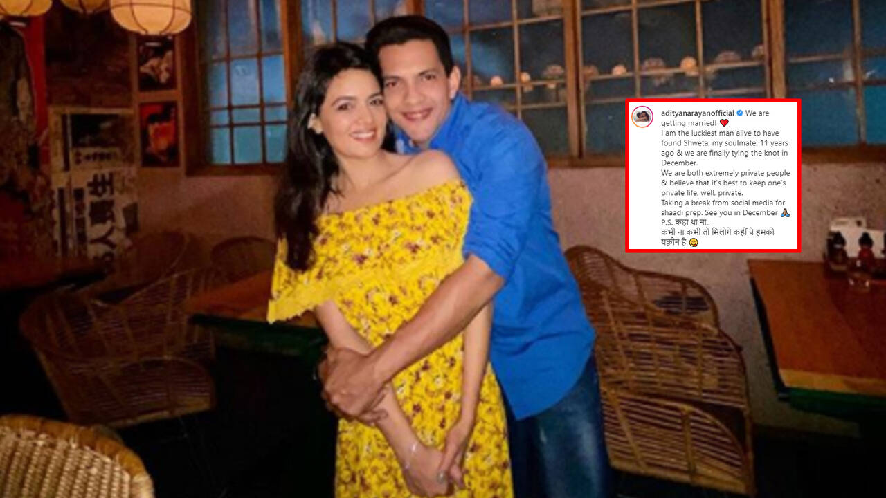 Aditya Narayan announces his wedding with 'soulmate' Shweta Agarwal in  December; calls himself the luckiest man alive - Times of India