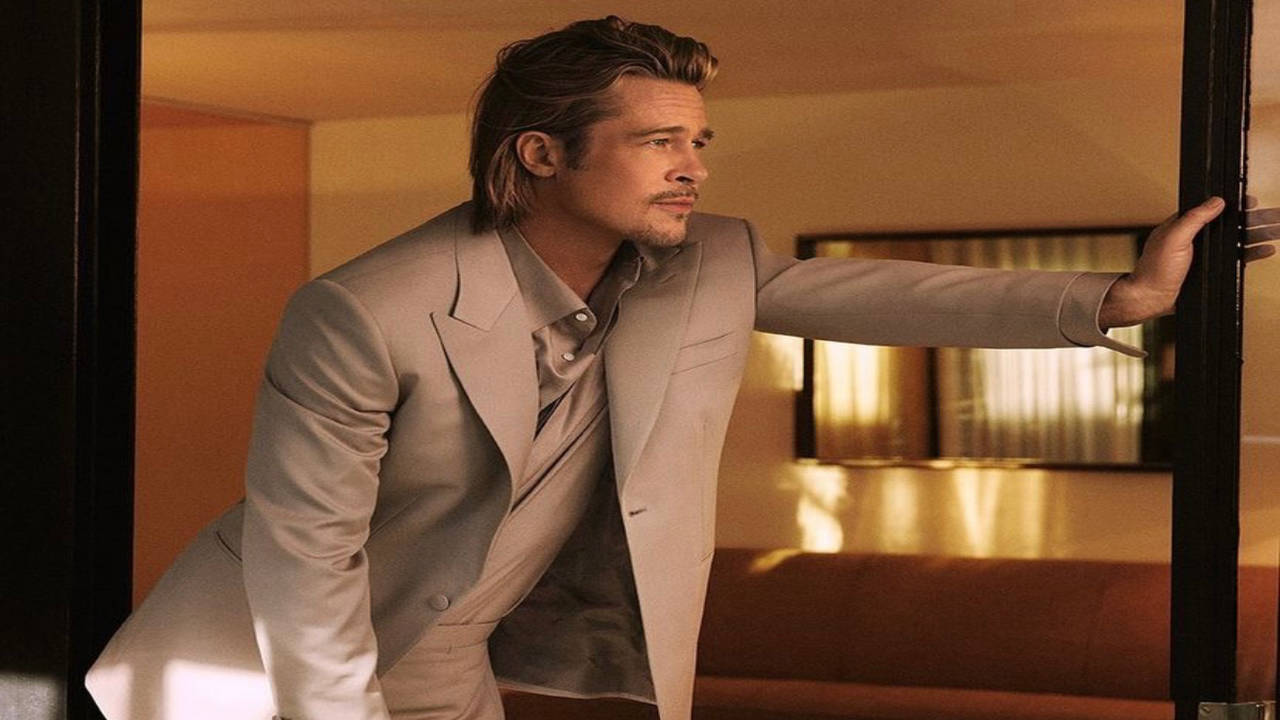 Brad Pitt 1999 Brioni clothing print ad Celebrity Men's Suit Black