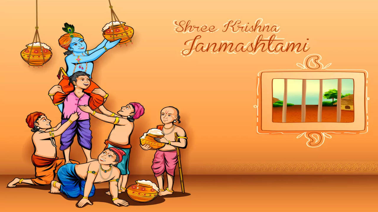 Bal Krishna With Gulel And Gopi With Matki Vector Illustration Happy  Janmashtami Vector Illustration Stock Illustration - Download Image Now -  iStock