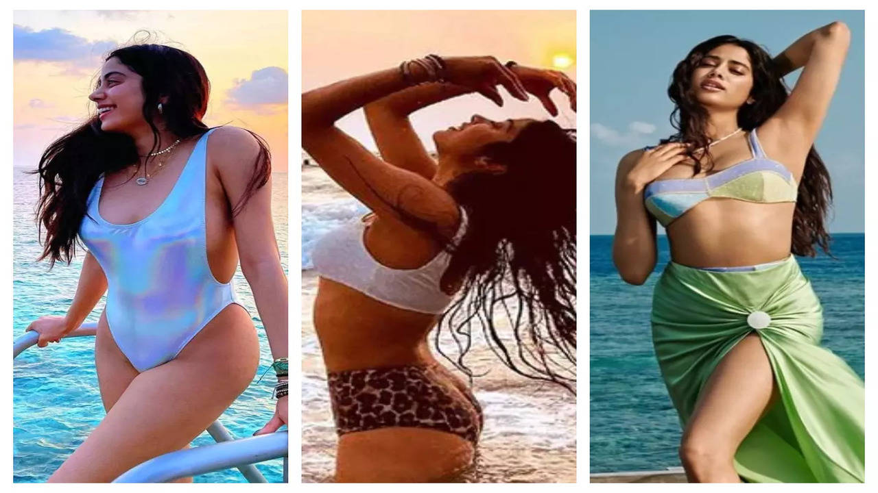 Janhvi Kapoor jazzes up beach look in ₹3k bikini top and leopard print  bottoms