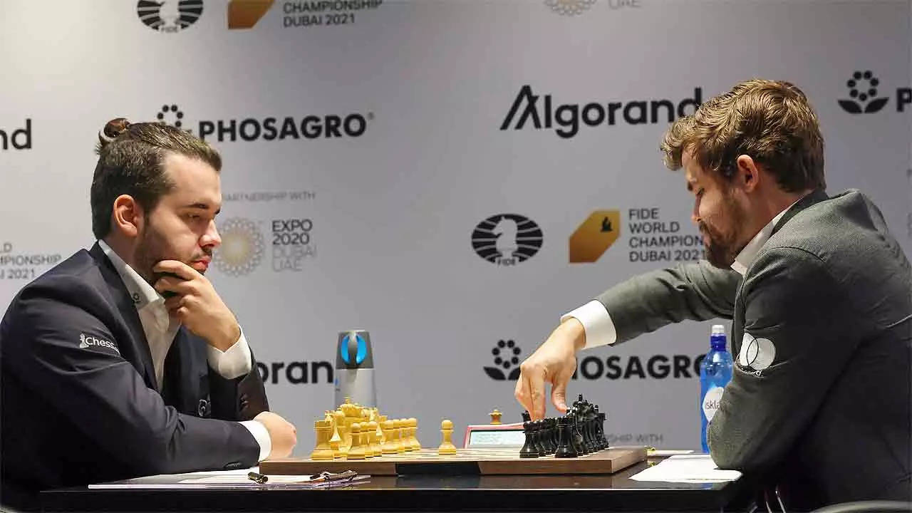 Chess World Championship: Nepo holds Magnus Carslen with white