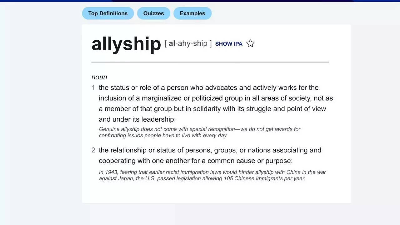 Dictionary.com anoints allyship word of the year for 2021 - Times of India