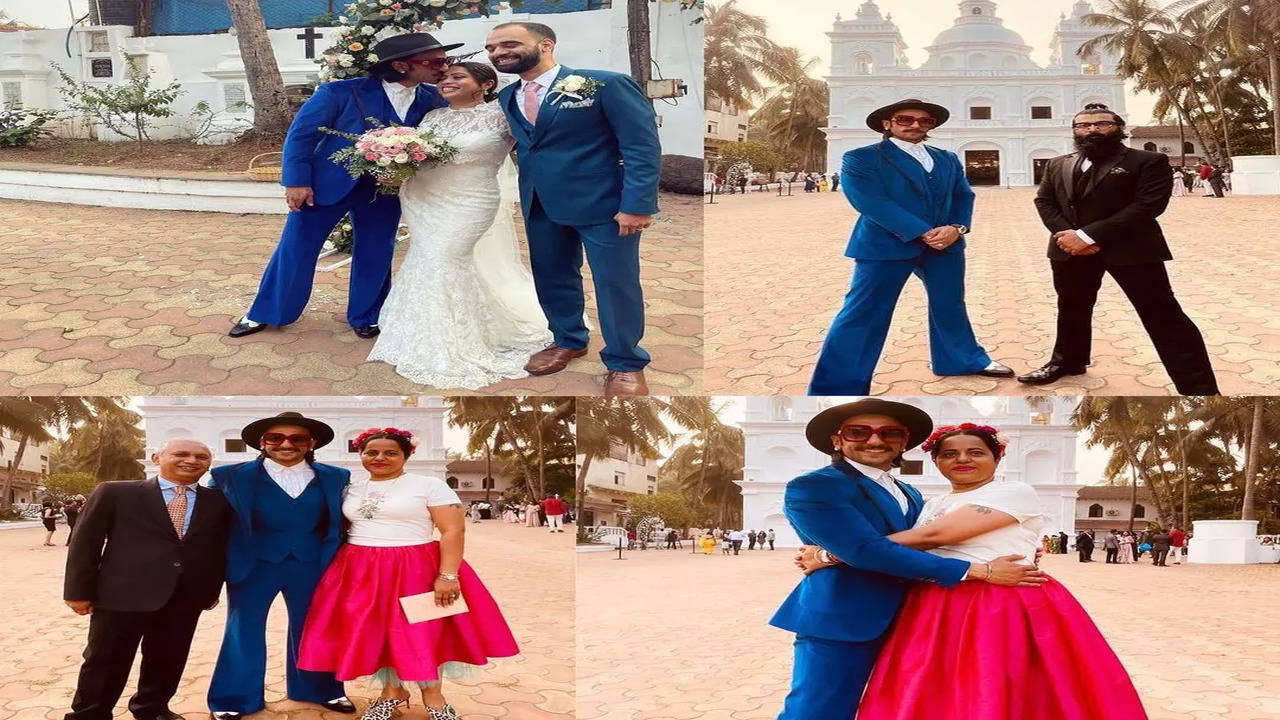 Ranveer Singh attends his manager Susans wedding in Goa, steals limelight  in blue velvet suit: Pics, People News