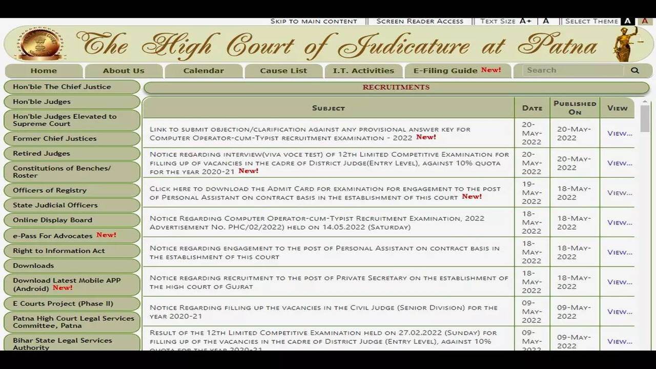 Patna High Court Personal Assistant Admit Card 2022 released @patnahighcourt.gov.in,  direct link here - Times of India