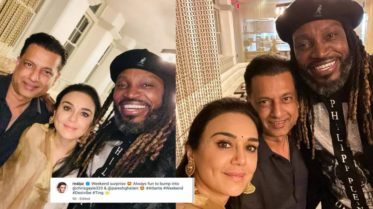 Preity Zinta is all smiles as she bumps into Chris Gayle in USA, fans  shower love