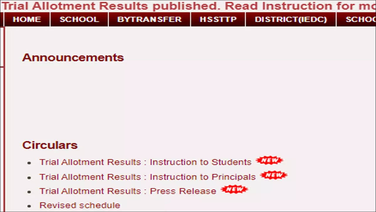 Kerala HSCAP Result: Kerala HSCAP Plus One Trial Allotment 2022 result  announced at hscap.kerala.gov.in, download here | - Times of India