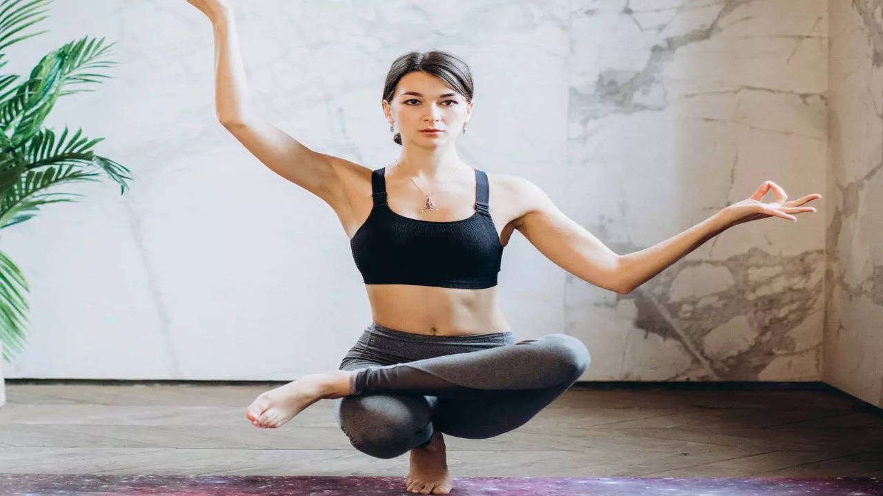 One Health Clubs Oakville - YOGA POSE of the Week: Goddess Pose (Utkata  Konasana) with Eagle Arms (Garudasana) Practicing Goddess Pose can tone  your lower body, while challenging your balance and focus.