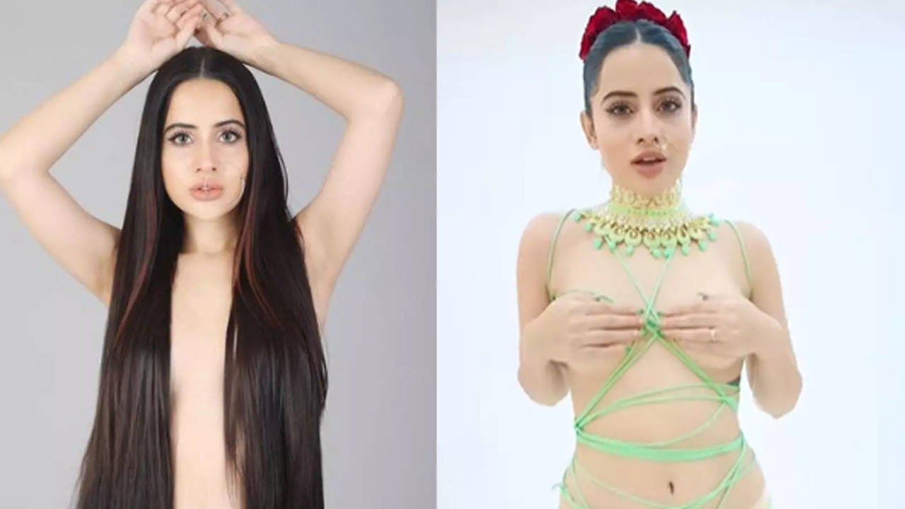Sleeping Girl Big Tits Porn - Urfi Javed Viral Pic: After hands, Urfi Javed covers her breasts with fake  hair extensions; a netizen offers to give her clothes | - Times of India